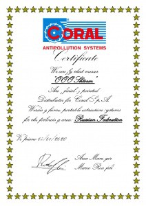 Сертификат Coral Engineering Srl